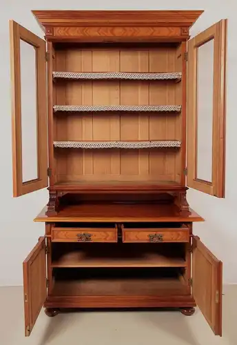 Eleganter Gründerzeit Aufsatz - Bücherschrank gefertigt um 1890 Antik Kolosseum
