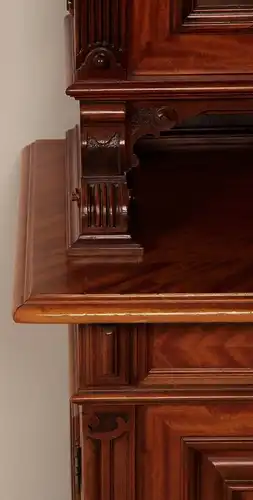 Eleganter Gründerzeit Aufsatz - Bücherschrank gefertigt um 1890 Antik Kolosseum