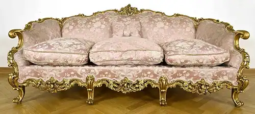 Exquisite Salonsitzgruppe im Neorokoko-Stil Sofa, Sessel, Tisch Antik Kolosseum