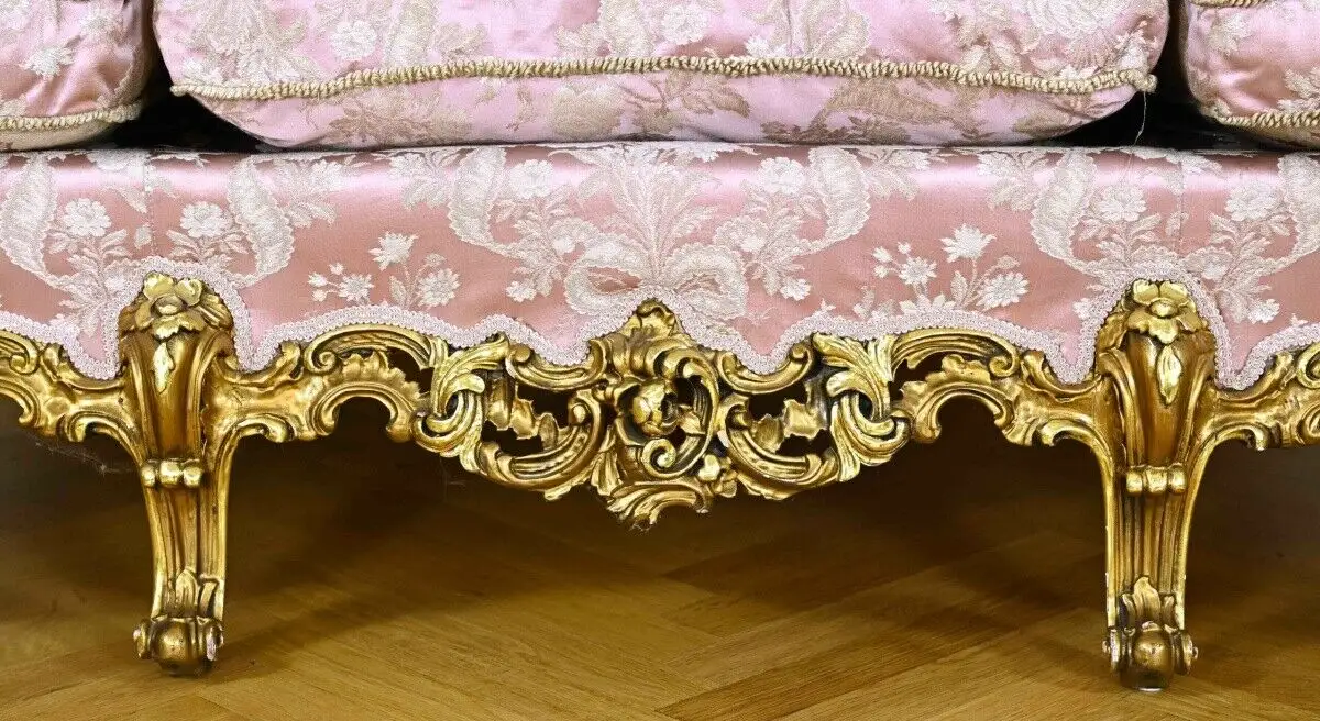 Exquisite Salonsitzgruppe im Neorokoko-Stil Sofa, Sessel, Tisch Antik Kolosseum 4