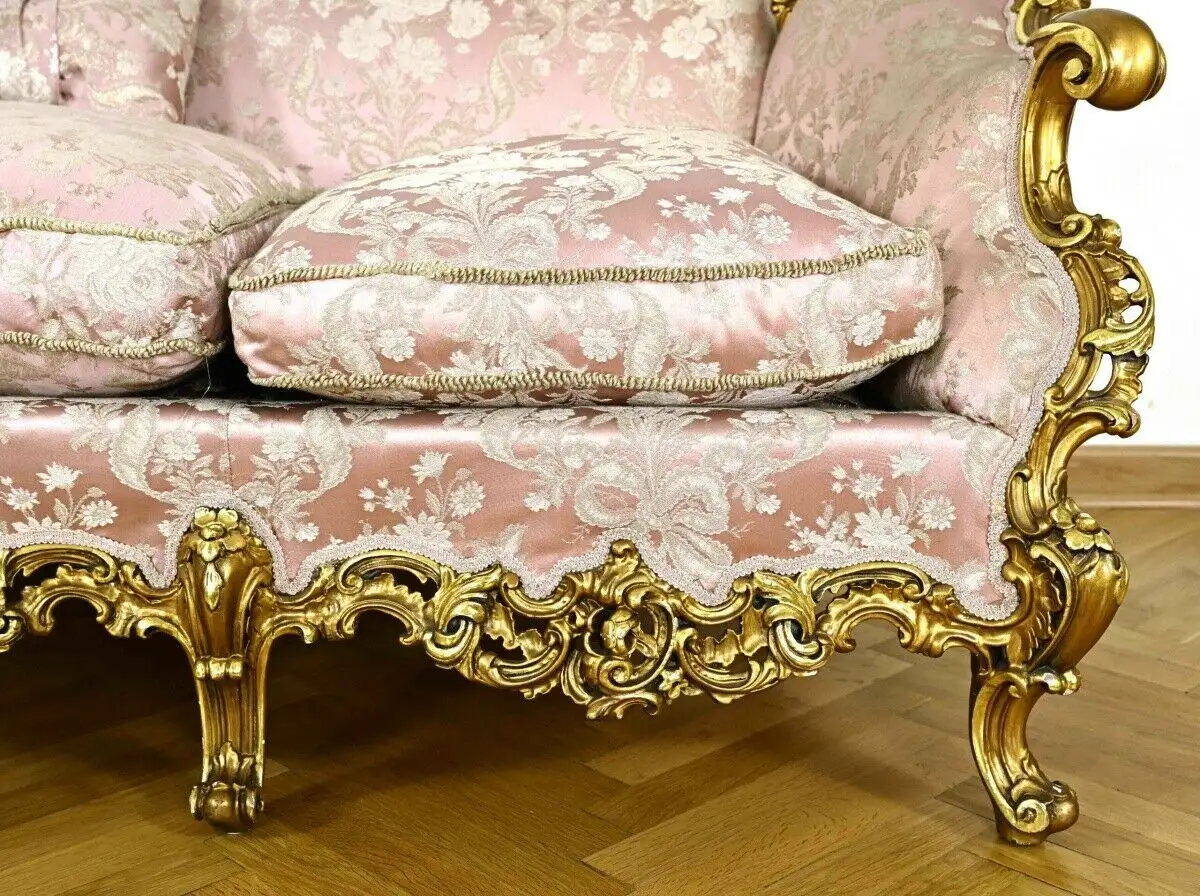 Exquisite Salonsitzgruppe im Neorokoko-Stil Sofa, Sessel, Tisch Antik Kolosseum 5