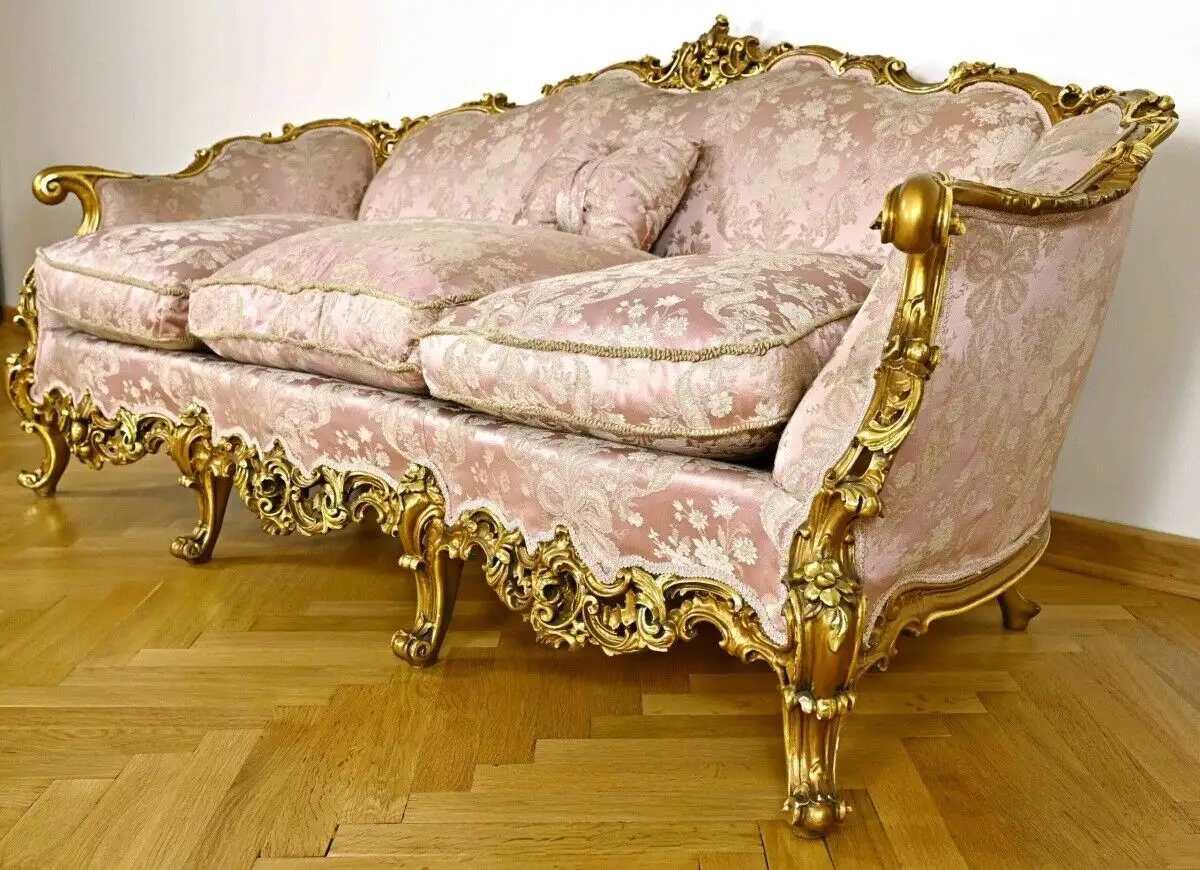 Exquisite Salonsitzgruppe im Neorokoko-Stil Sofa, Sessel, Tisch Antik Kolosseum 7