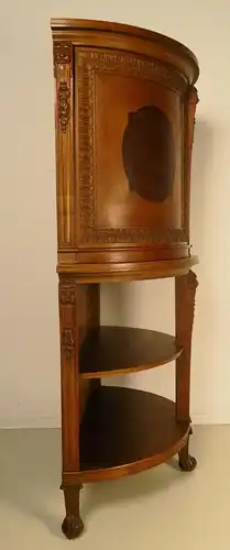 Seltener Kabinettschrank in Trommelform mit Tatzenfüßen Antik Kolosseum
