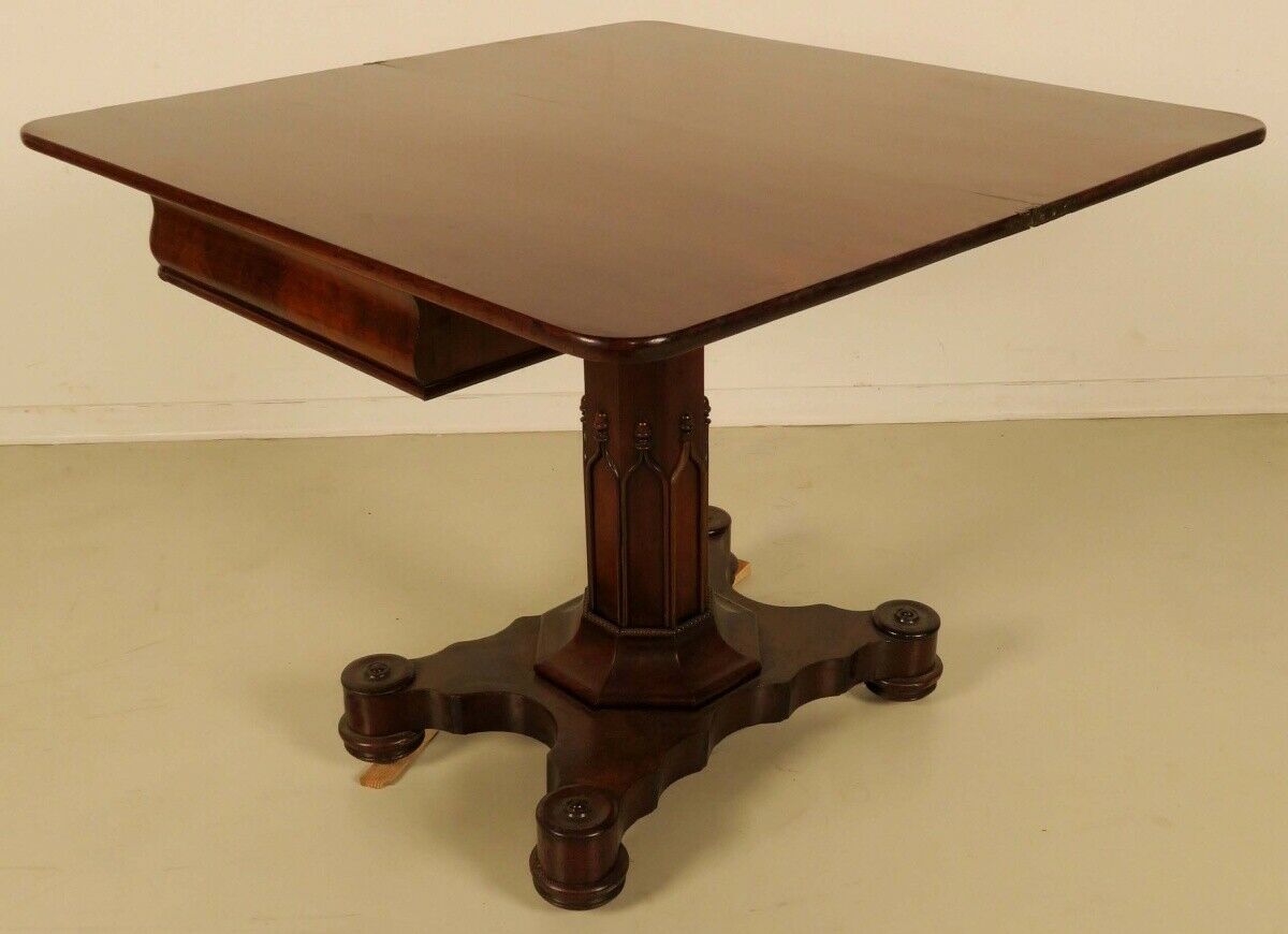 Biedermeier Konsol- Spieltisch gefertigt um 1830 aus Mahagoni Antik Kolosseum 0