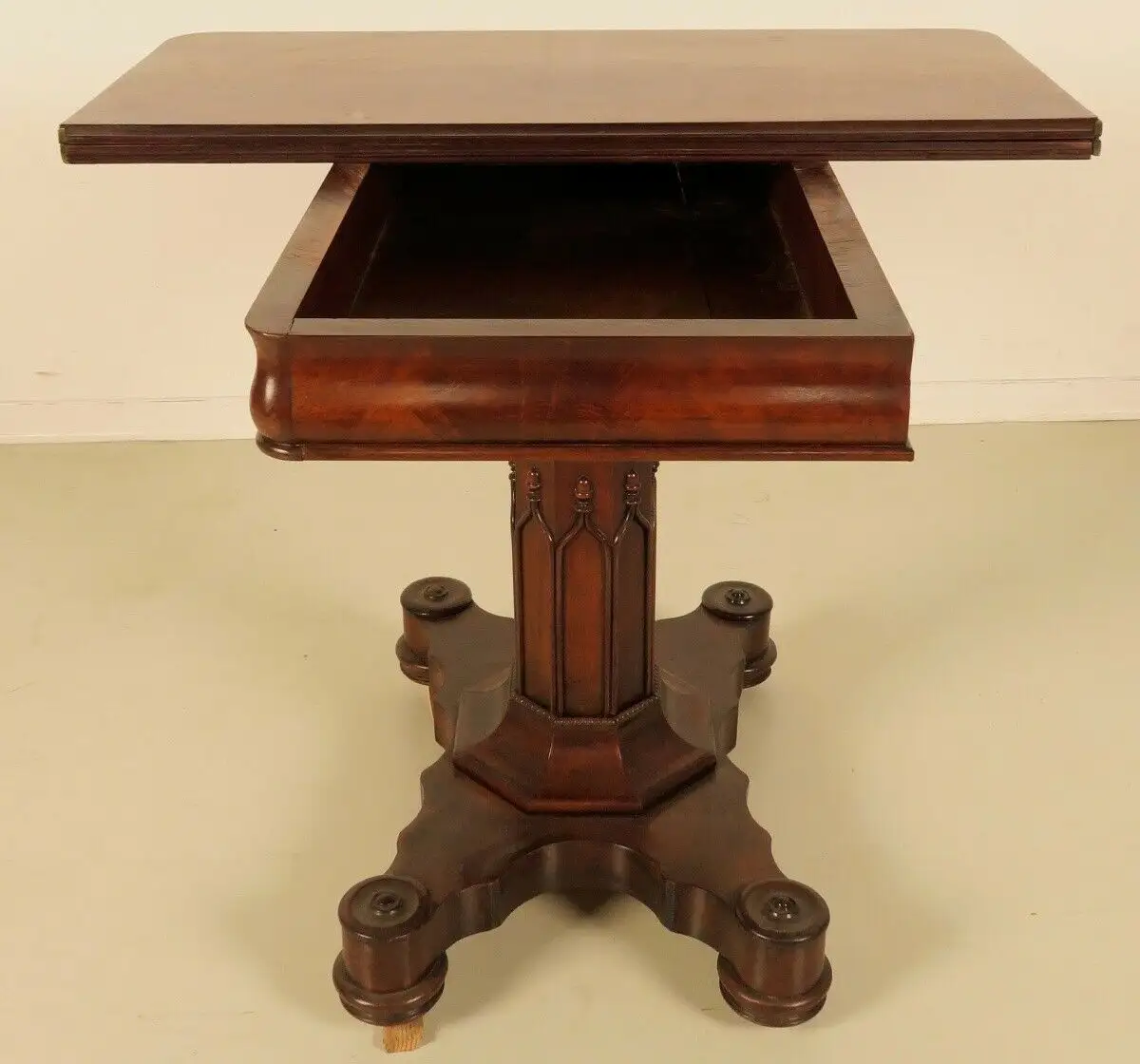 Biedermeier Konsol- Spieltisch gefertigt um 1830 aus Mahagoni Antik Kolosseum 2