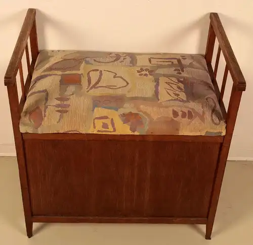 Schuhkiste / Kleine Sitzbank gefertigt um 1950 aus Buchenholz Antik Kolosseum
