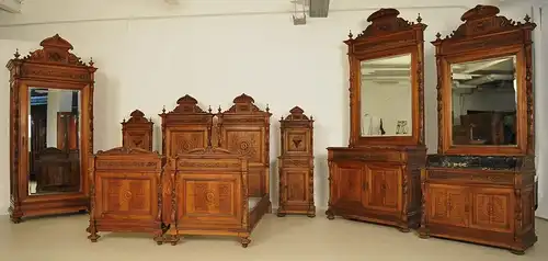 Seltenes 7- teiliges Berliner Gründerzeit Schlafzimmer Antik Kolosseum