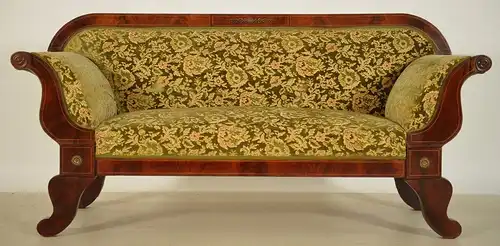 Elegantes Biedermeier Sofa mit Intarsien und Bronzemedallions Antik Kolosseum