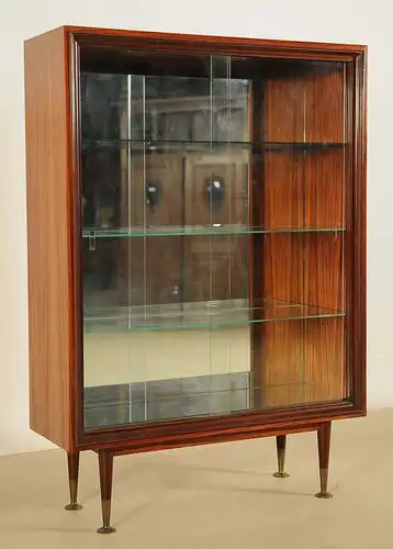 Elegante Designer Vitrine aus Palisanderholz mit Glasböden Antik Kolosseum