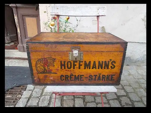 HOFFMANN`S CREME STÄRKE / Werbung Versand Kiste Kaufmann Laden Küche um 1920