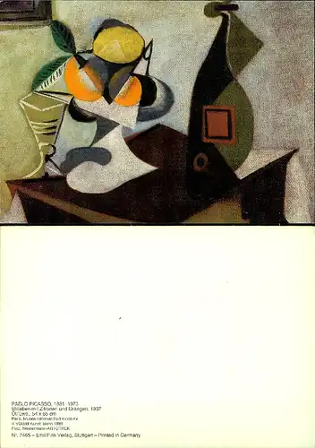 Postkarte19835 - Kunst - Stilleben mit Zitronen und Orangen - Pablo Picasso