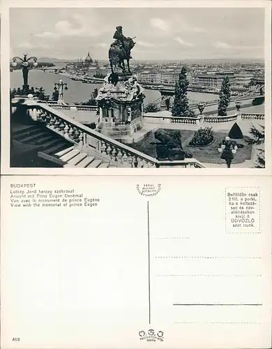 Ak4184 Budapest - Ansicht mit prinz Eugen Denkmal