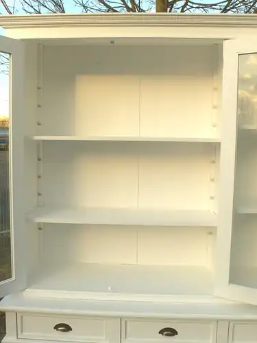 Ladenschrank Ladenwand Ladeneinrichtung Büchervitrine weiß 250cm