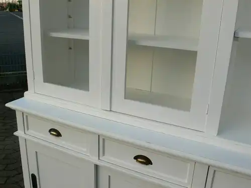 Ladenschrank Ladenwand Ladeneinrichtung Büchervitrine weiß 250cm