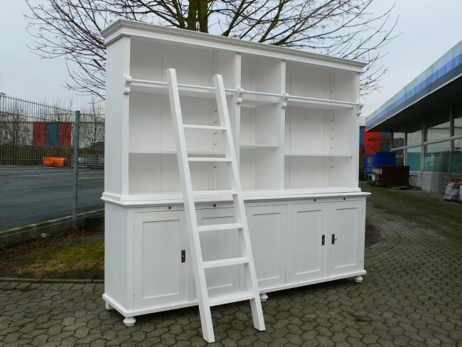 Bibliothek Bücherschrank Bücherwand weiß Ladenwand Verkaufsschrank Nr