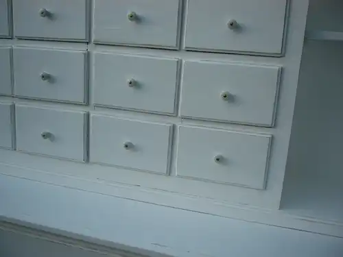 Ladeneinrichtung Jugendstil Tante Emma Laden antik weiß 1900 Jhd.