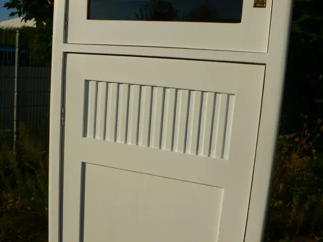 Schmaler Schrank Hochschrank antik Jugendstil im Shabby Look um 1900 Jhd. 2