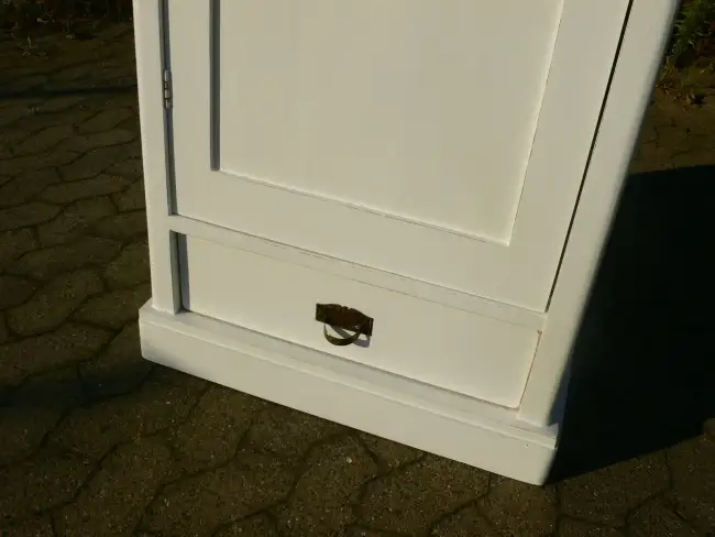 Schmaler Schrank Hochschrank antik Jugendstil im Shabby Look um 1900 Jhd. 4