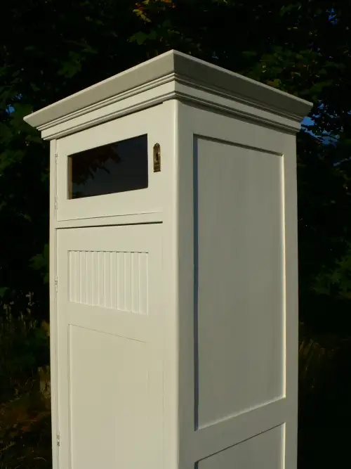 Schmaler Schrank Hochschrank antik Jugendstil im Shabby Look um 1900 Jhd. 9