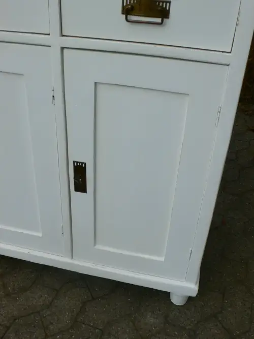 Buffet Küchenschrank Jugendstil weiß Vitrine Schrank um 1900 Jhd. 13