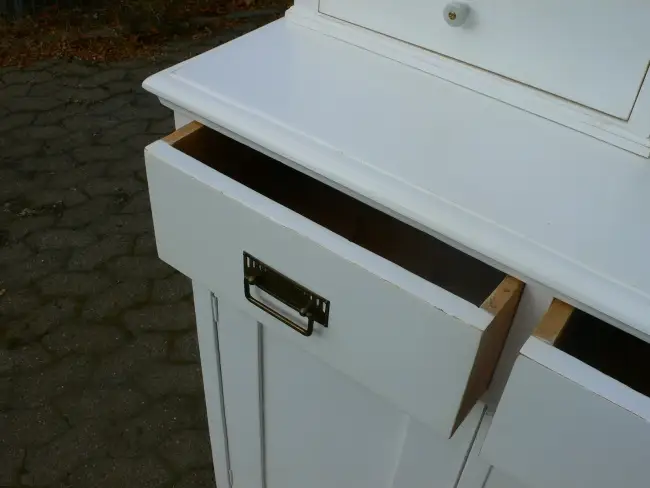 Buffet Küchenschrank Jugendstil weiß Vitrine Schrank um 1900 Jhd. 17