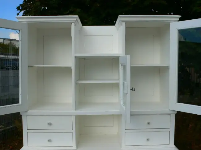 Buffet Küchenschrank Jugendstil weiß Vitrine Schrank um 1900 Jhd. 18