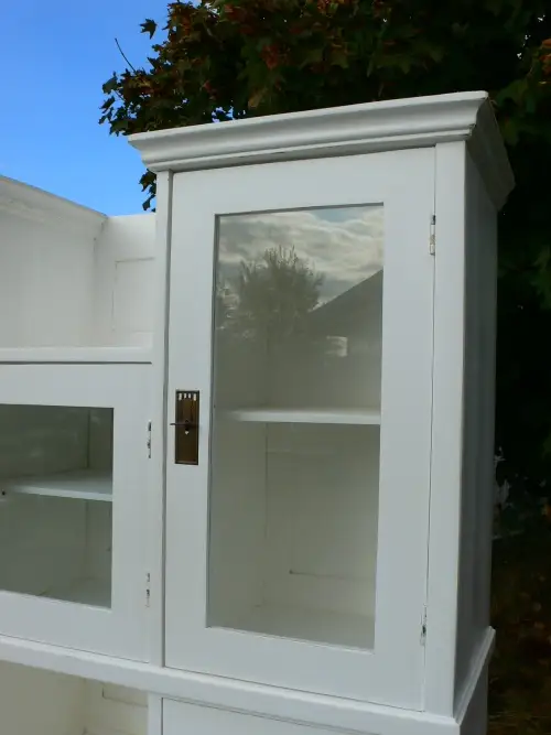 Buffet Küchenschrank Jugendstil weiß Vitrine Schrank um 1900 Jhd. 2