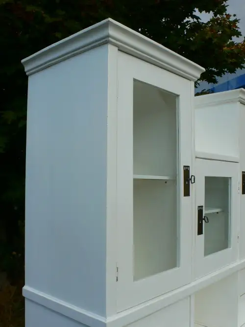 Buffet Küchenschrank Jugendstil weiß Vitrine Schrank um 1900 Jhd. 20