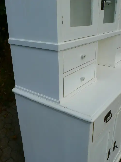 Buffet Küchenschrank Jugendstil weiß Vitrine Schrank um 1900 Jhd. 21
