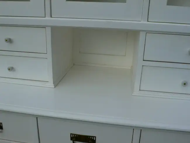 Buffet Küchenschrank Jugendstil weiß Vitrine Schrank um 1900 Jhd. 6