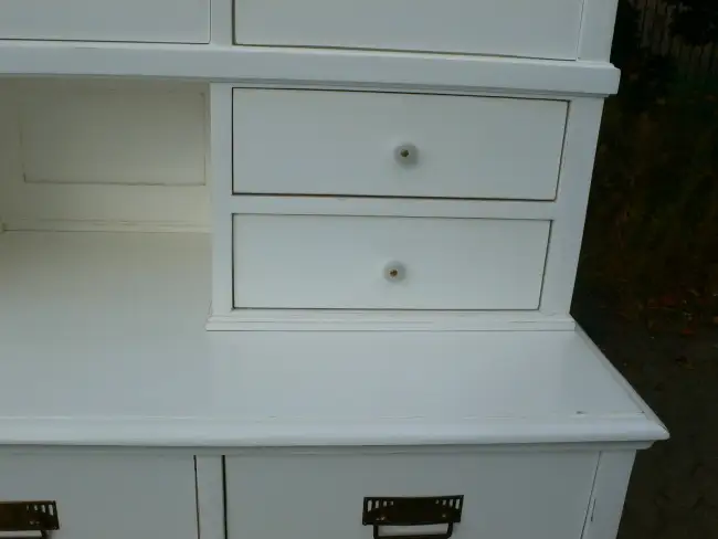 Buffet Küchenschrank Jugendstil weiß Vitrine Schrank um 1900 Jhd. 7