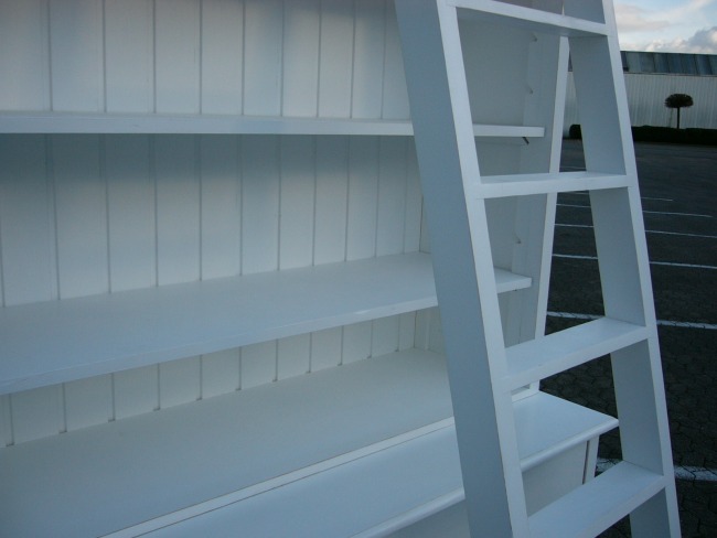Bibliothek Bücherwand Shabby Look mit Leiter weiß Nr. 401272221376 ... Bibliothek Bücherwand Shabby Look mit Leiter weiß Nr. 401272221376 ...
