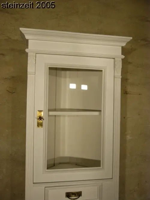 Eckvitrine weiß Eckschrank im Landhaus Stil super Maß 1