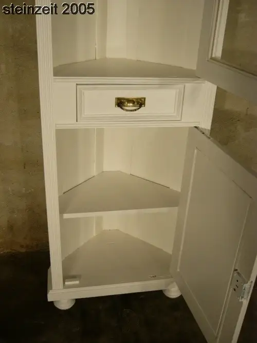 Eckvitrine weiß Eckschrank im Landhaus Stil super Maß 10