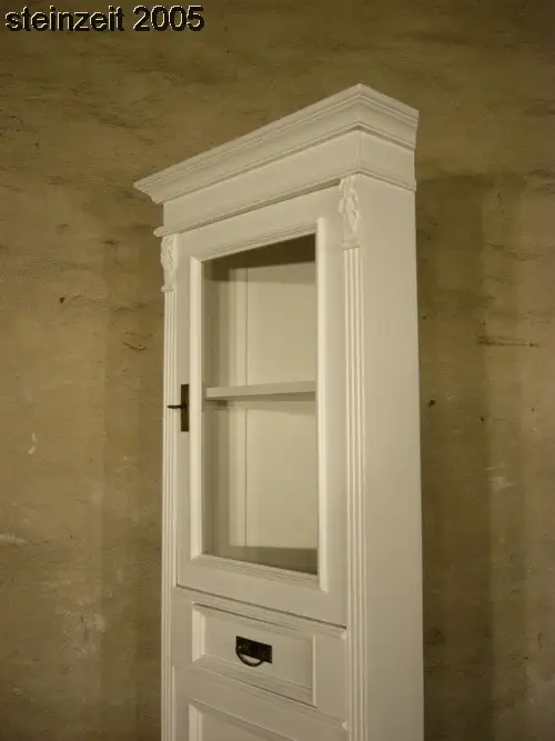 Eckvitrine weiß Eckschrank im Landhaus Stil super Maß 11