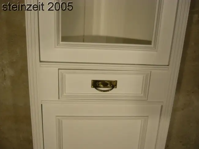 Eckvitrine weiß Eckschrank im Landhaus Stil super Maß 5