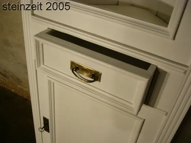 Eckvitrine weiß Eckschrank im Landhaus Stil super Maß 7