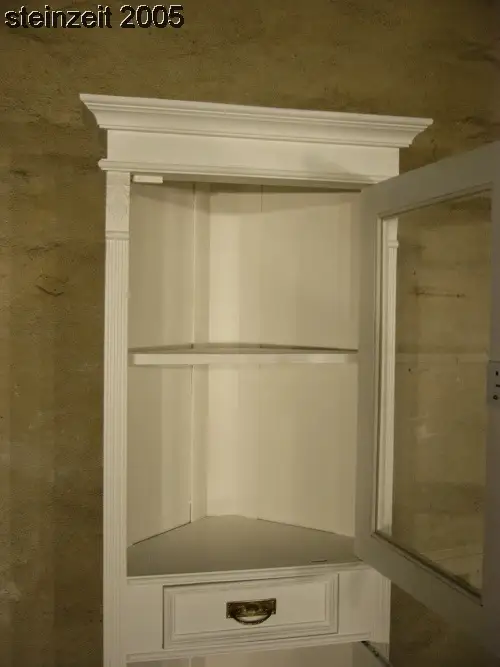 Eckvitrine weiß Eckschrank im Landhaus Stil super Maß 9