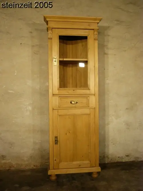 Eckvitrine Weichholz Eckschrank im Gründerzeit Stil super Maß 0