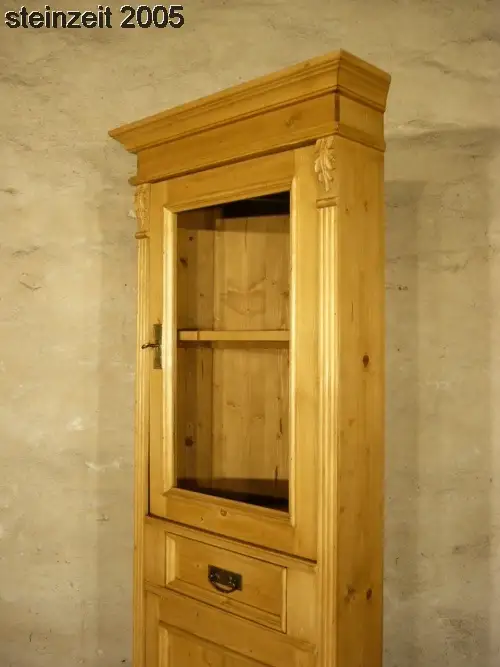 Eckvitrine Weichholz Eckschrank im Gründerzeit Stil super Maß 10