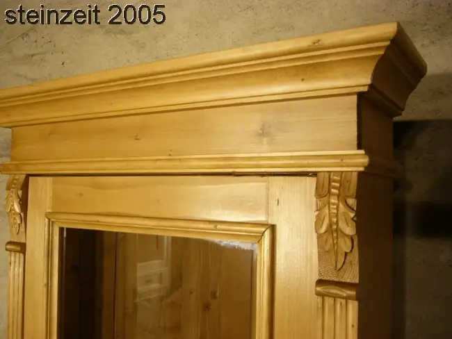 Eckvitrine Weichholz Eckschrank im Gründerzeit Stil super Maß 2