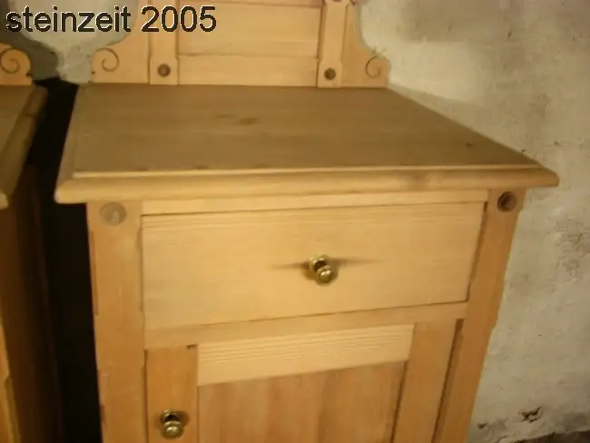 1 Paar Nachttische Nachtschrank antik Weichholz alt Jugendstil um 1900 Jhd. 2