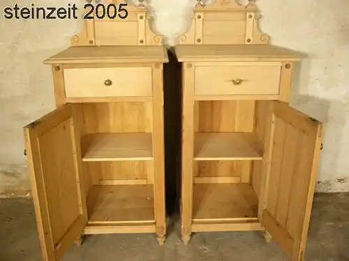 1 Paar Nachttische Nachtschrank antik Weichholz alt Jugendstil um 1900 Jhd.