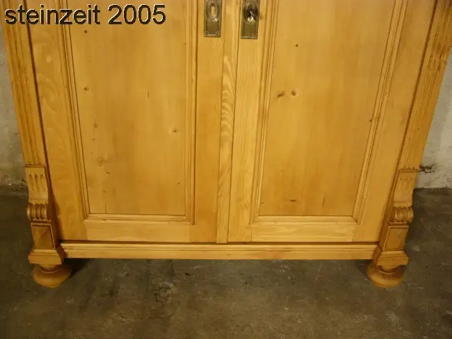 Vertiko antik Bleiglas Schrank Weichholz alt Kommode Gründerzeit um 1900 Jhd 5