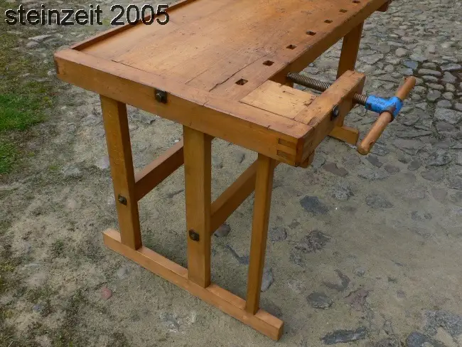 Hobelbank Werkbank Loft antik Industrie Design restauriert um 1930 Jhd. 9