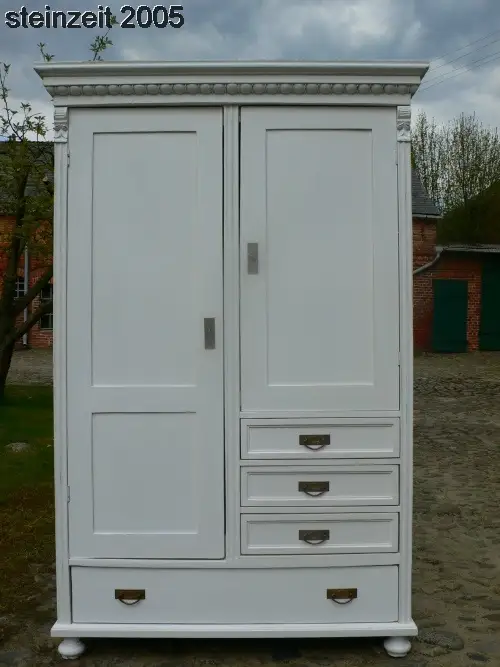 Schrank antik weiss Gründerzeit Super praktisch im Landhaus Stil um 1900 Jhd. 1