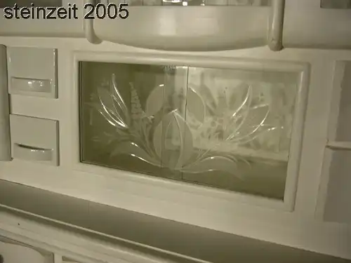 Buffet Art Déco geschliffenes Glas antik Küchenschrank weiß um 1930 Jhd.