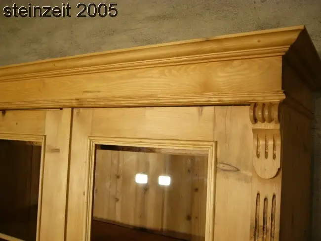 Vitrine antik Gründerzeit Weichholz Glas Schrank traumhaft um 1900 1