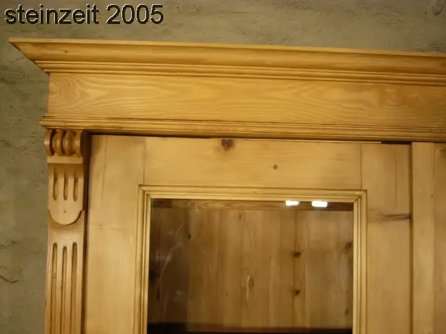 Vitrine antik Gründerzeit Weichholz Glas Schrank traumhaft um 1900 2