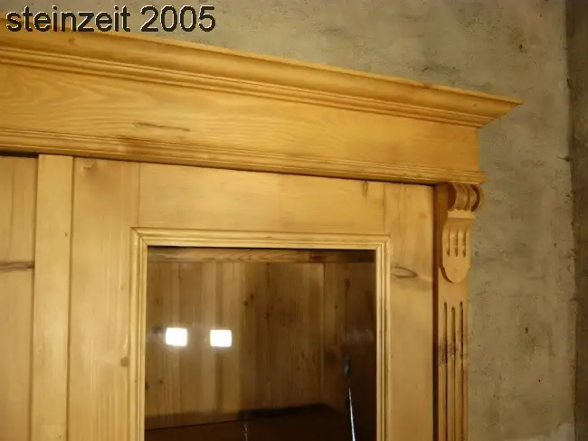 Vitrine antik Gründerzeit Weichholz Glas Schrank traumhaft um 1900 3